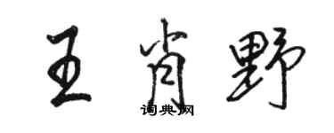 駱恆光王肖野行書個性簽名怎么寫
