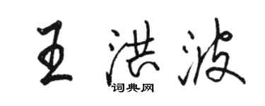 駱恆光王洪波行書個性簽名怎么寫