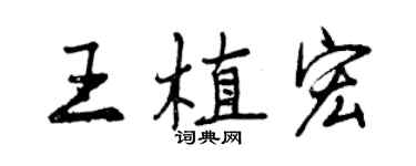 曾慶福王植宏行書個性簽名怎么寫