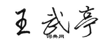 駱恆光王武亭行書個性簽名怎么寫