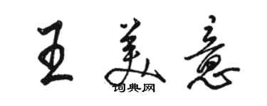 駱恆光王美意行書個性簽名怎么寫