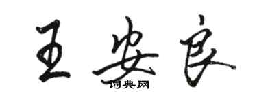 駱恆光王安良行書個性簽名怎么寫