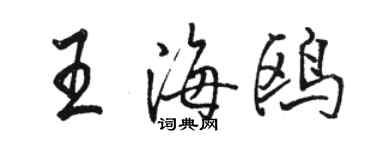 駱恆光王海鷗行書個性簽名怎么寫