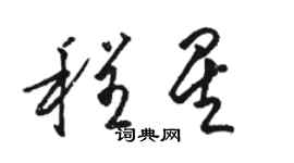 駱恆光程星草書個性簽名怎么寫