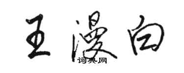 駱恆光王漫白行書個性簽名怎么寫