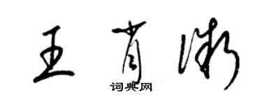 梁錦英王肖微草書個性簽名怎么寫