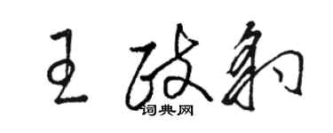 駱恆光王政豹草書個性簽名怎么寫