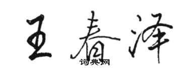 駱恆光王春澤行書個性簽名怎么寫