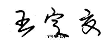 朱錫榮王定夏草書個性簽名怎么寫