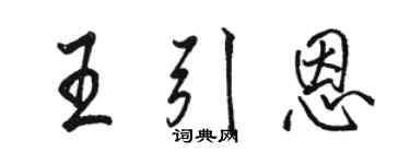 駱恆光王引恩行書個性簽名怎么寫