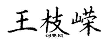丁謙王枝嶸楷書個性簽名怎么寫