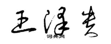 曾慶福王澤貴草書個性簽名怎么寫