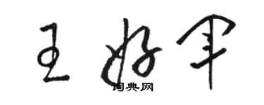 駱恆光王好軍草書個性簽名怎么寫