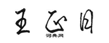 駱恆光王正日行書個性簽名怎么寫