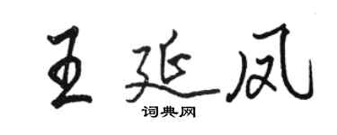 駱恆光王延鳳行書個性簽名怎么寫