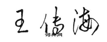 駱恆光王傳海草書個性簽名怎么寫