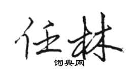 駱恆光任林行書個性簽名怎么寫