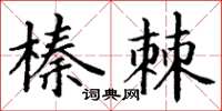 丁謙榛棘楷書怎么寫