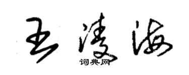 朱錫榮王凌海草書個性簽名怎么寫