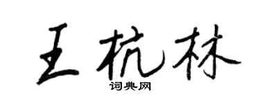 王正良王杭林行書個性簽名怎么寫