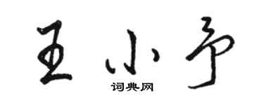 駱恆光王小予行書個性簽名怎么寫