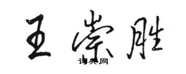 駱恆光王崇勝行書個性簽名怎么寫