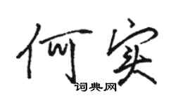 駱恆光何實行書個性簽名怎么寫