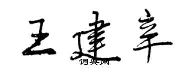 曾慶福王建辛行書個性簽名怎么寫