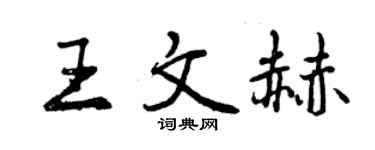 曾慶福王文赫行書個性簽名怎么寫