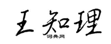 王正良王知理行書個性簽名怎么寫