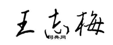 王正良王志梅行書個性簽名怎么寫