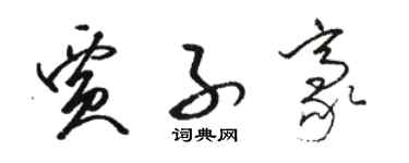 駱恆光賈子豪草書個性簽名怎么寫