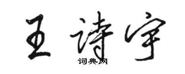 駱恆光王詩宇行書個性簽名怎么寫