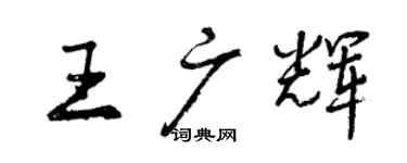 曾慶福王廣輝行書個性簽名怎么寫