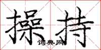 龐中華操持楷書怎么寫