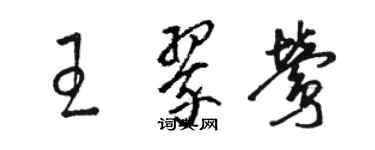 駱恆光王翠鶯草書個性簽名怎么寫