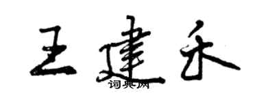 曾慶福王建禾行書個性簽名怎么寫