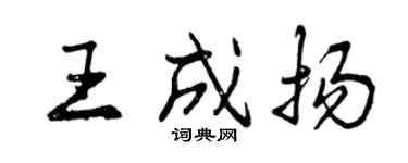 曾慶福王成揚行書個性簽名怎么寫
