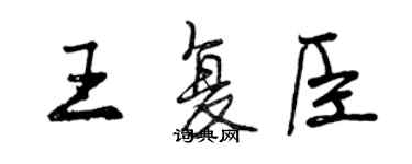 曾慶福王復臣行書個性簽名怎么寫