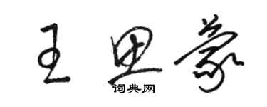 駱恆光王思蒙草書個性簽名怎么寫