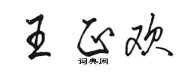 駱恆光王正歡行書個性簽名怎么寫