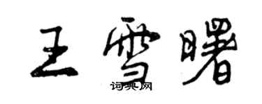 曾慶福王雪曙行書個性簽名怎么寫