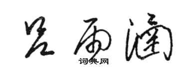 駱恆光呂雨涵草書個性簽名怎么寫