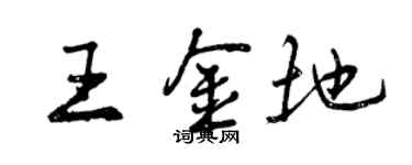 曾慶福王金地行書個性簽名怎么寫