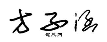 朱錫榮方子涵草書個性簽名怎么寫