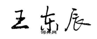 曾慶福王東辰行書個性簽名怎么寫