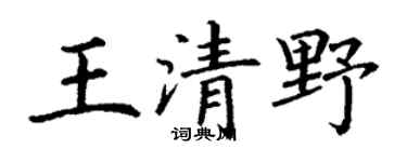 丁謙王清野楷書個性簽名怎么寫