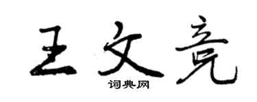 曾慶福王文競行書個性簽名怎么寫