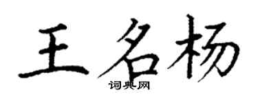 丁謙王名楊楷書個性簽名怎么寫