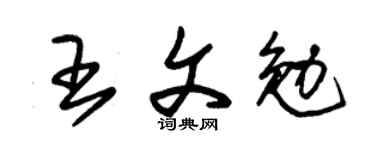 朱錫榮王文勉草書個性簽名怎么寫
